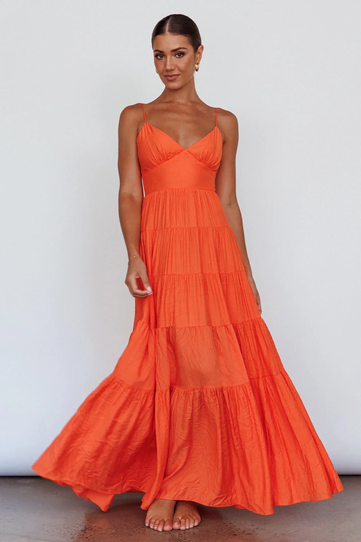 Main Attraction Cami Strap Maxi Dress Tangerine