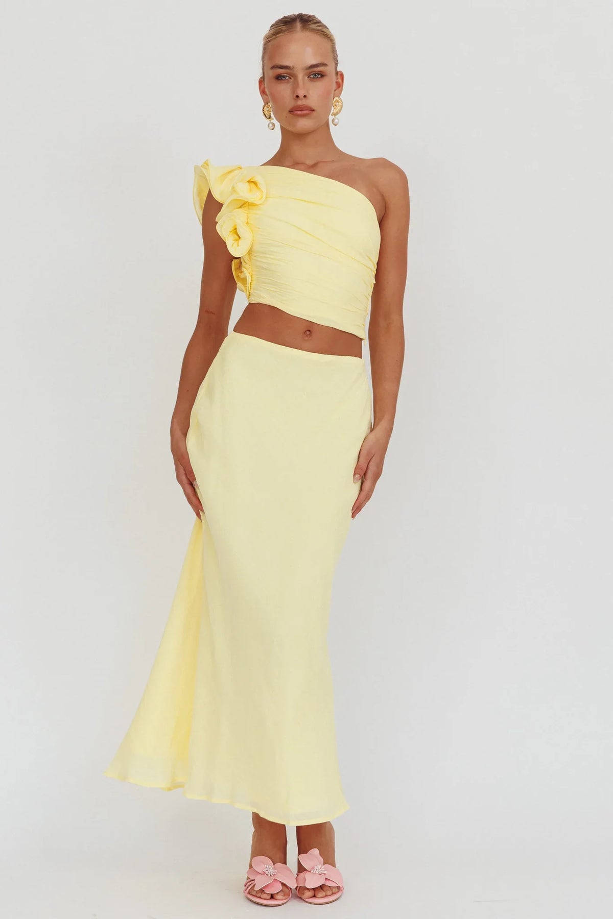 Deanna Maxi Skirt Lemon