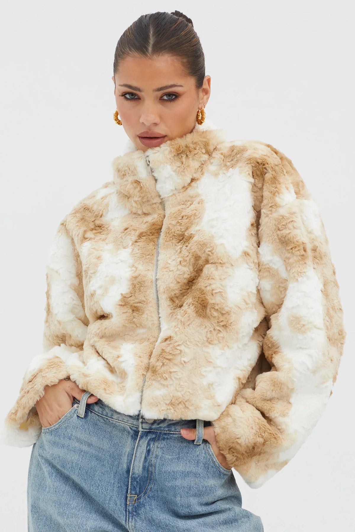 Margeaux Faux Fur Jacket Coffee