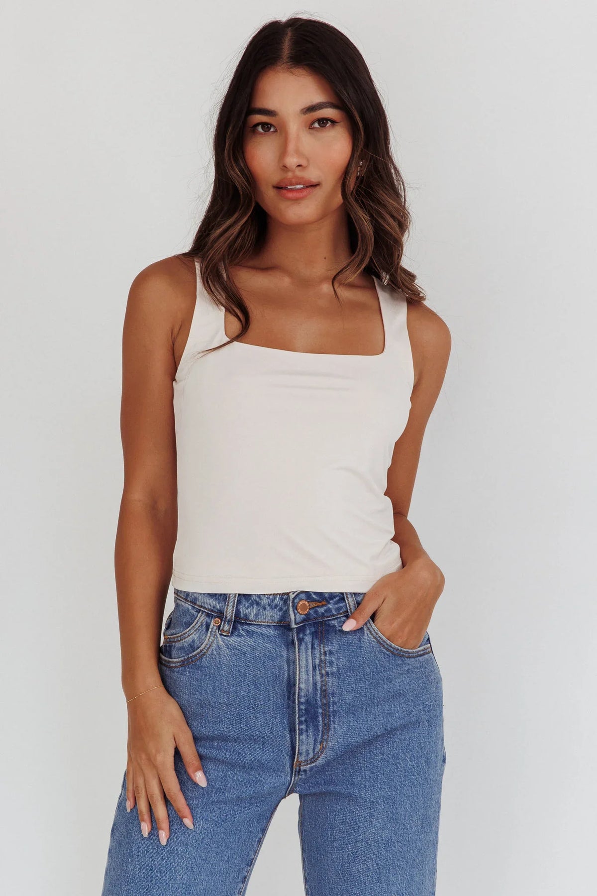 Tabatha U-Neckline Top Bone