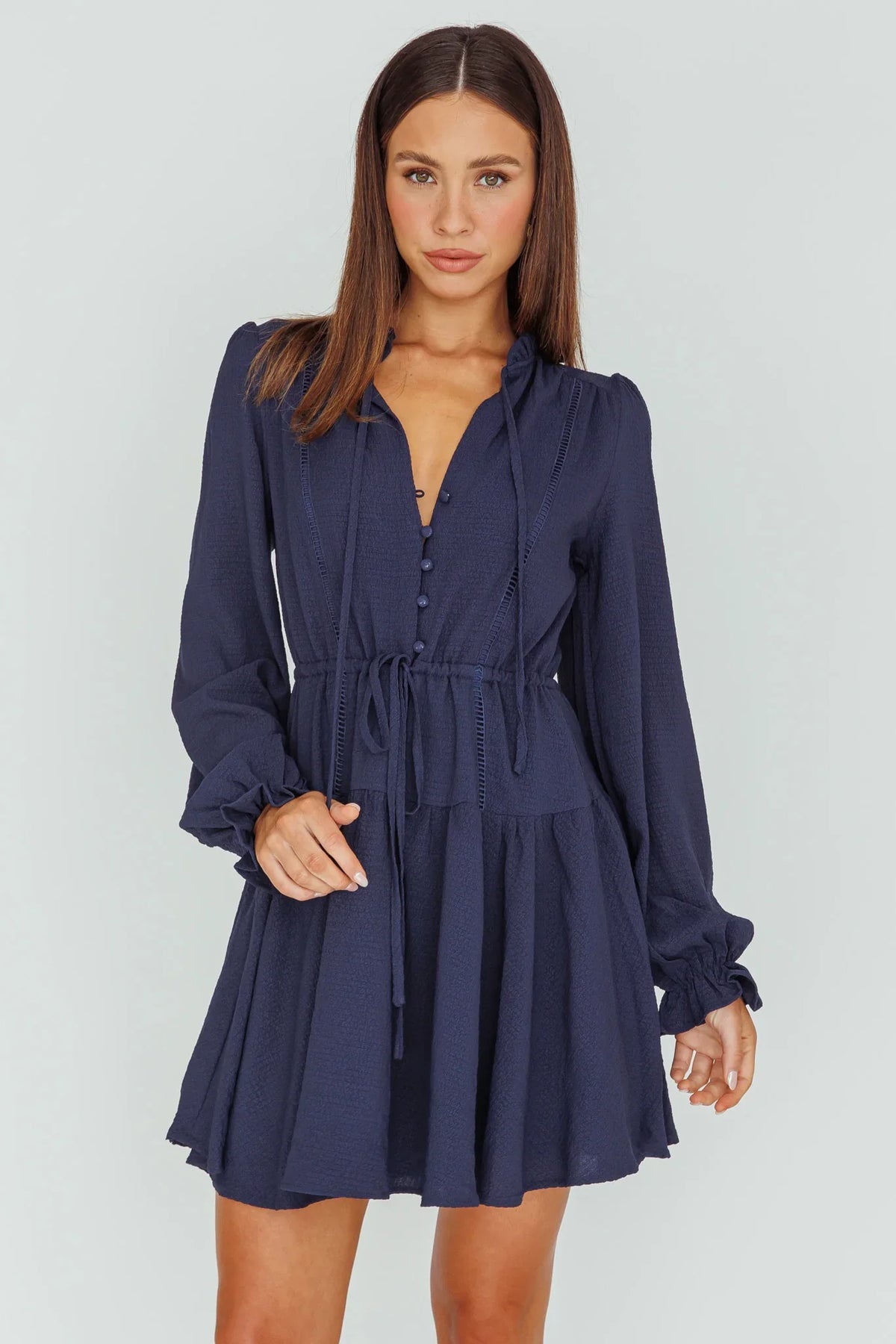 Waverly Long Sleeve Mini Dress Navy