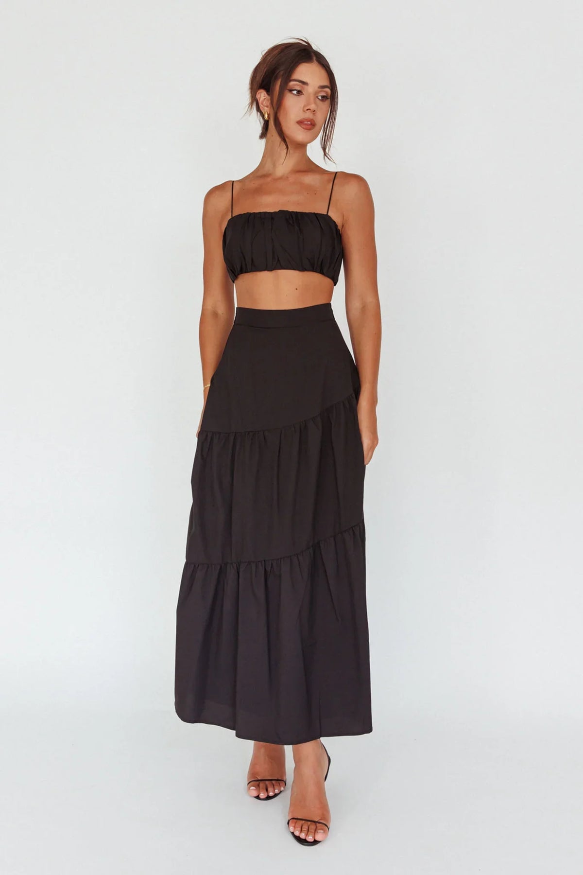 Bondi Waist Tie Maxi Skirt Black