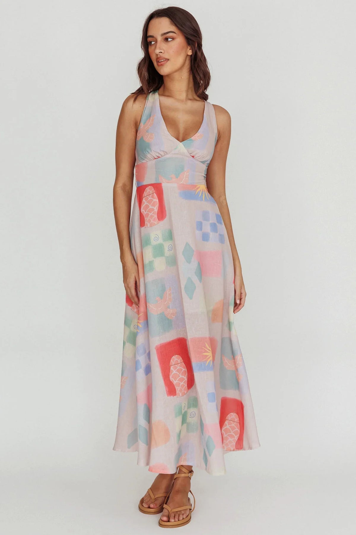 Sweethearts A-Line Print Maxi Dress Multi