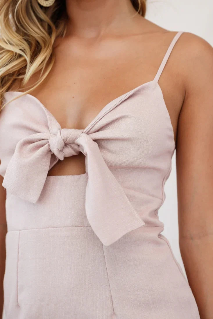 Hope Tie-Knot Bust Mini Dress Blush