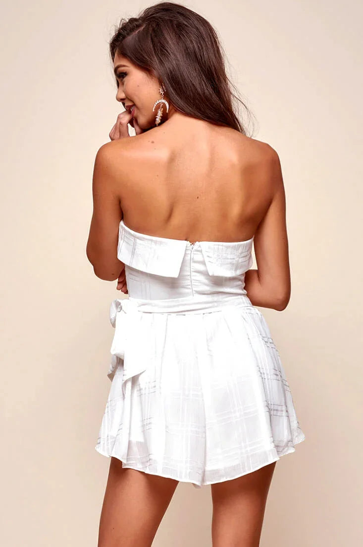 Quin Daytime Strapless Romper White