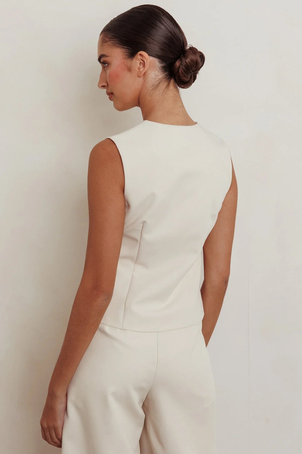 Consideration Sleeveless Vest Top Beige