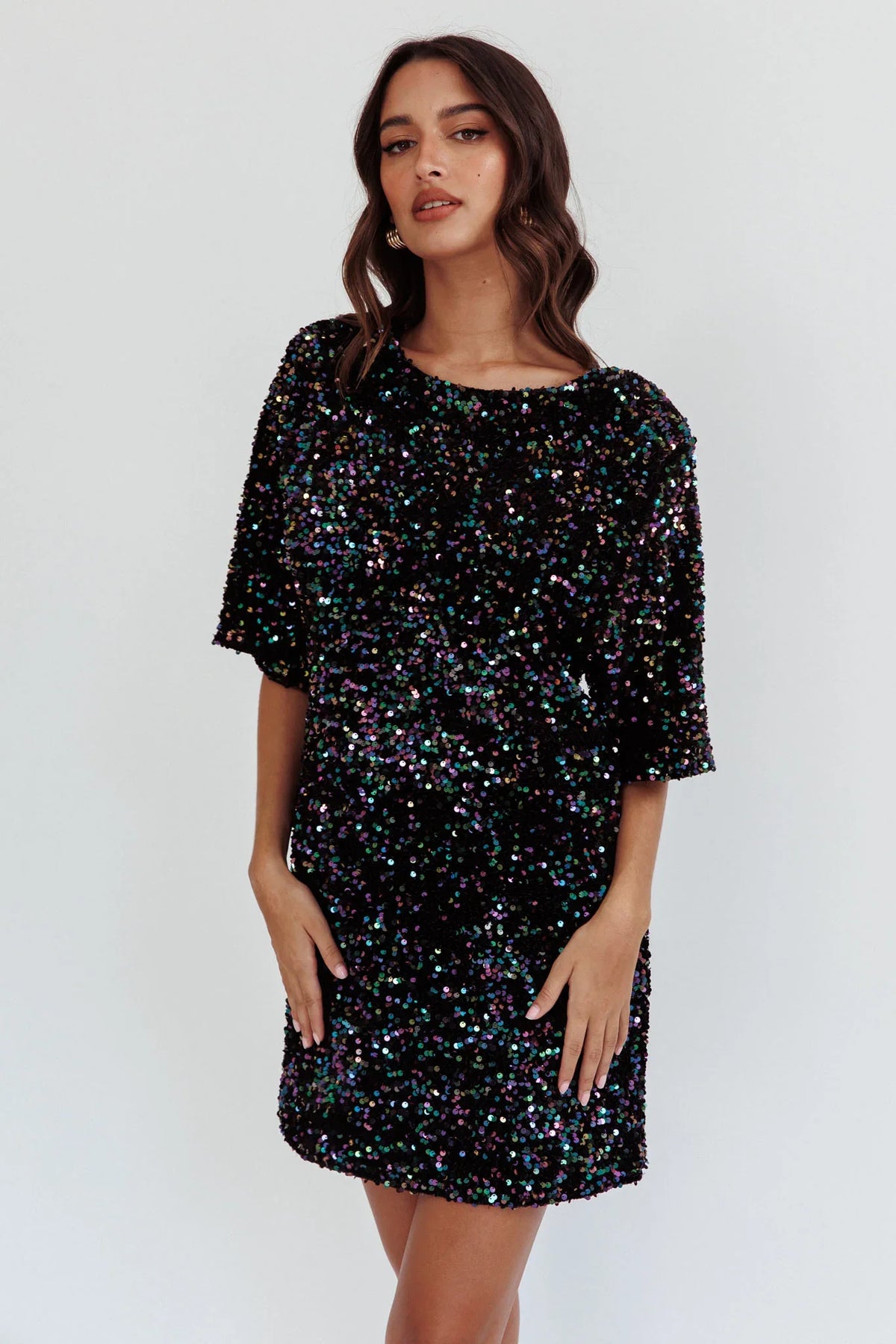 Miramar Backless Sequin Dress Black Multi