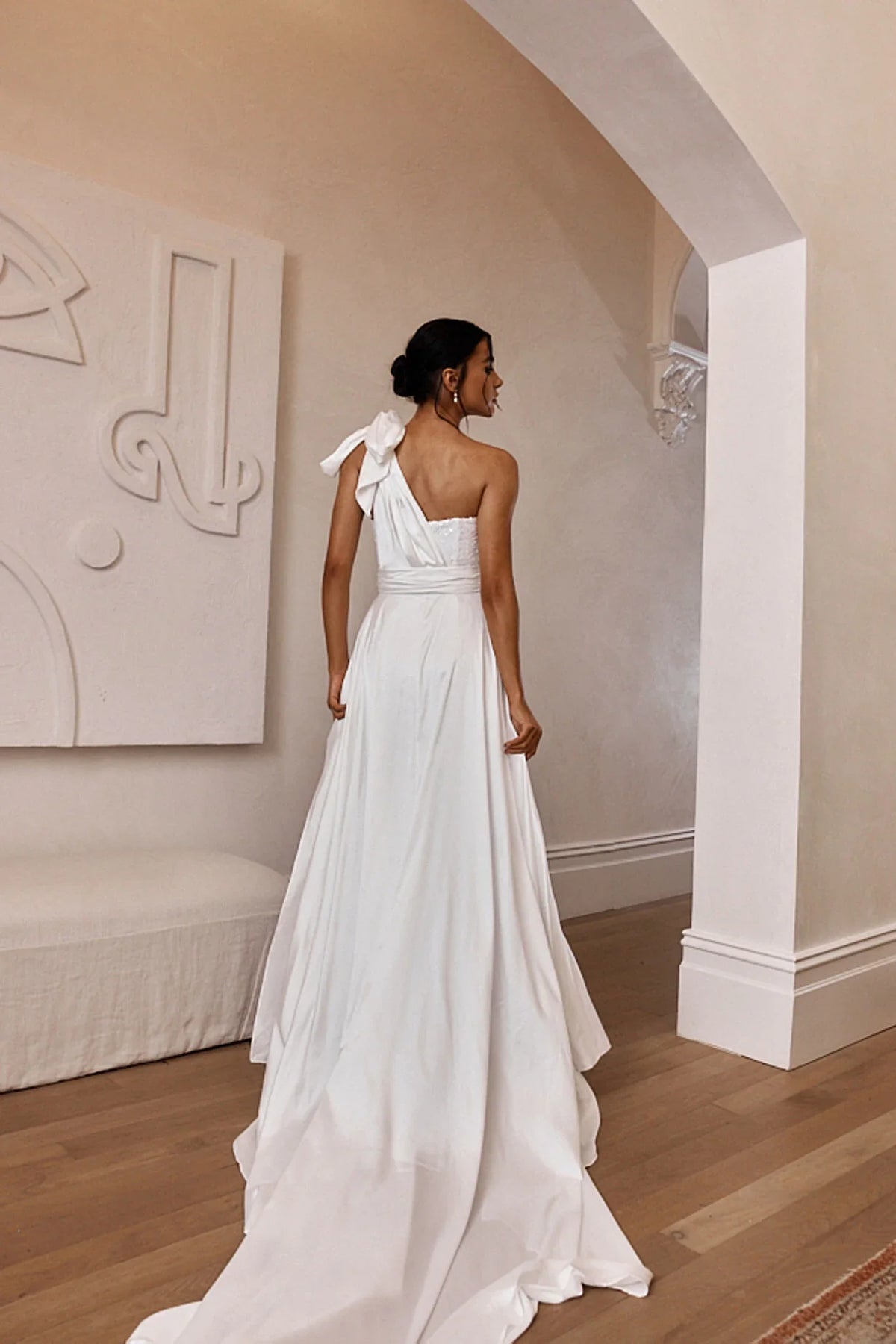 Francene Two Piece Sequin Maxi Dress White