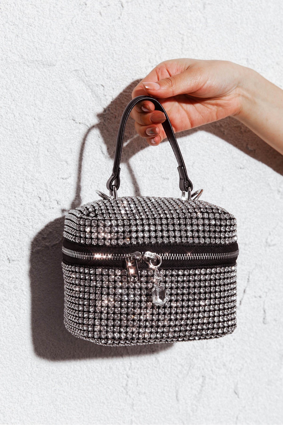 Brooklyn Crystal Mini Case Bag Silver