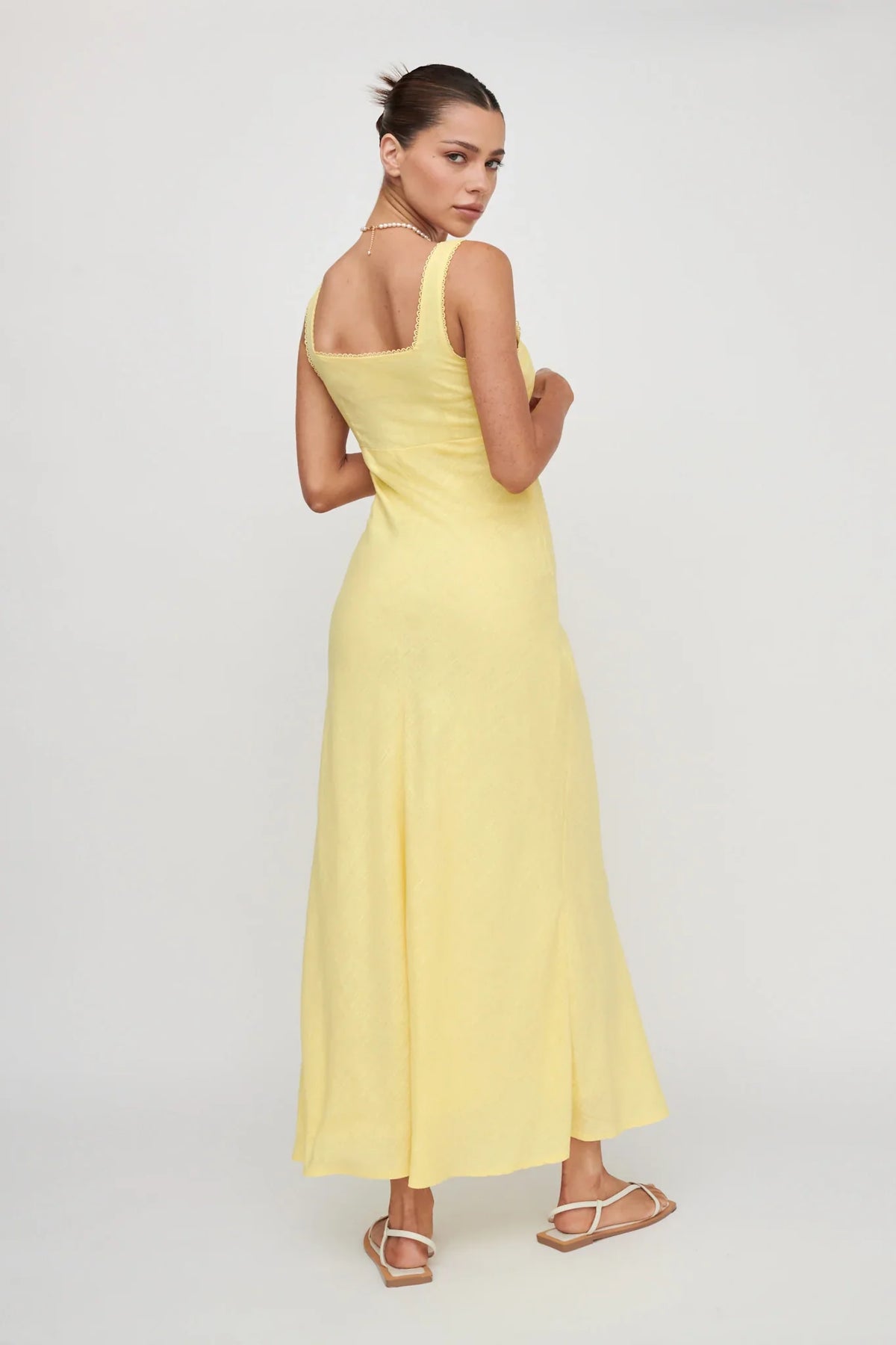 Carlee Gathered Bust Maxi Dress Yellow