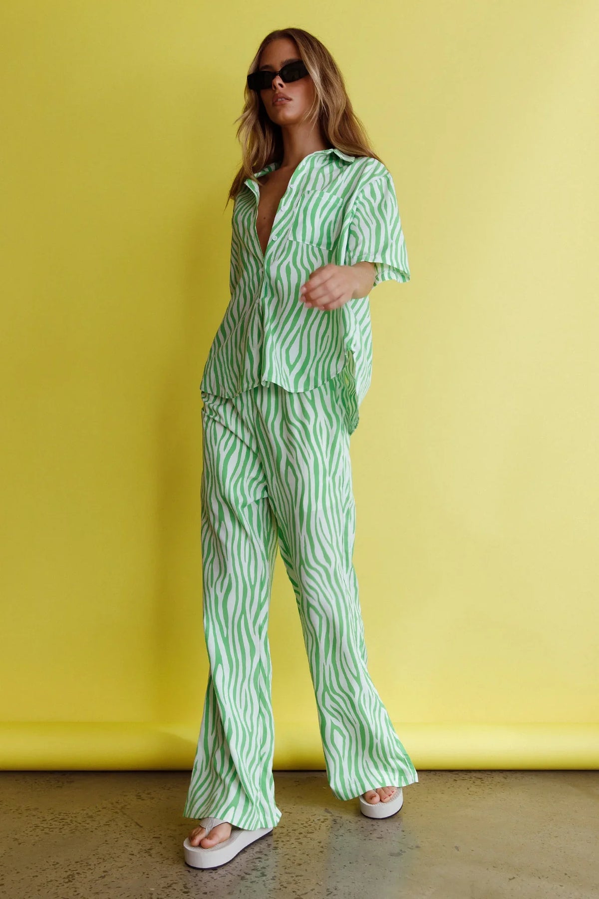 Just A Hunch Pants Zebra Green
