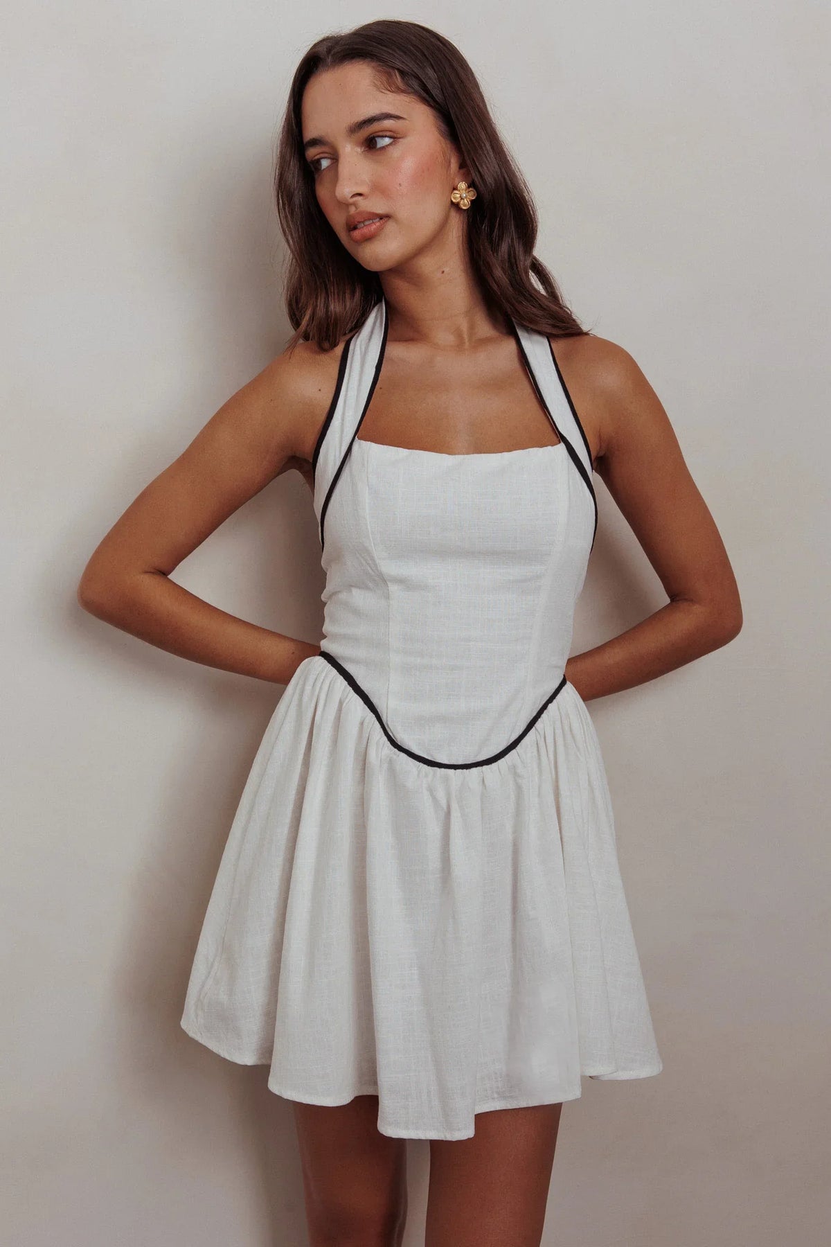 Rune Halterneck Mini Dress White