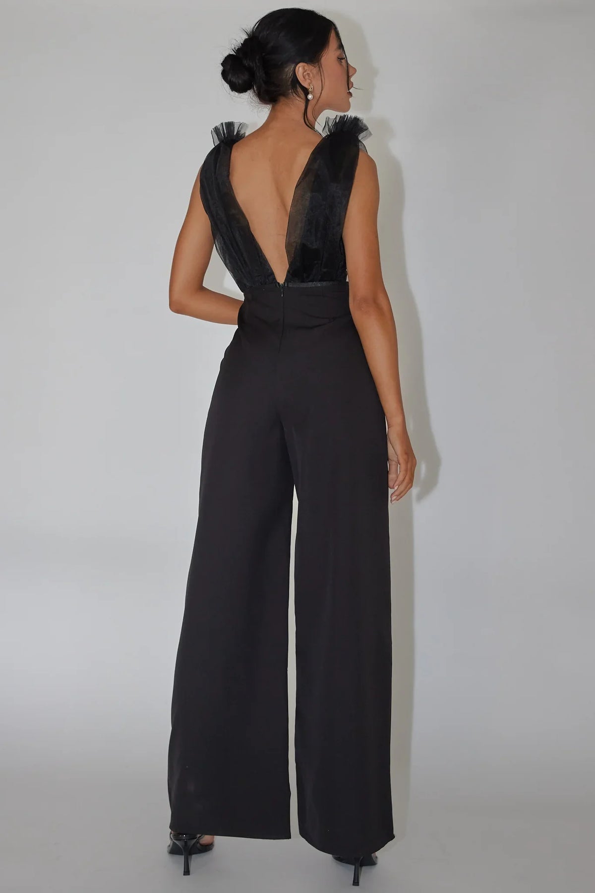 Lovinia Mesh Bodice Jumpsuit Black