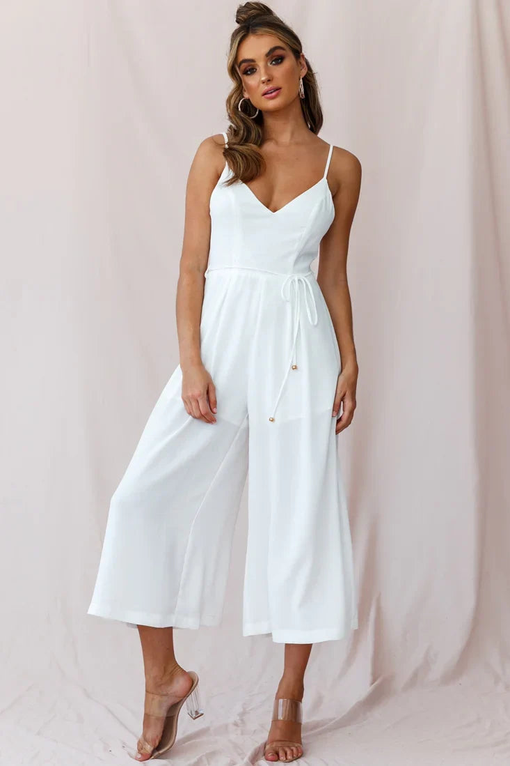 Brighton Low Back Wide Leg Jumpsuit White