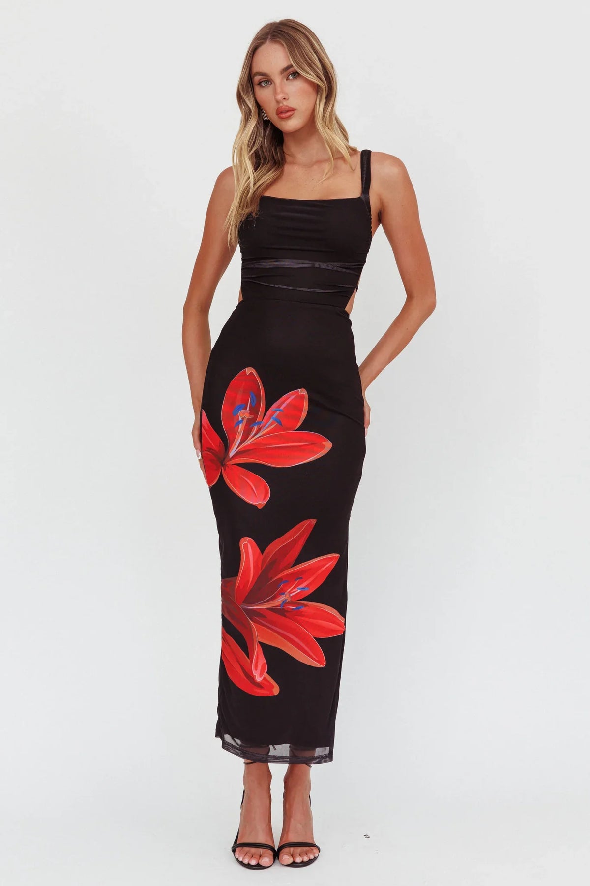 Dream Crush Lace-Up Back Maxi Dress Lily Black