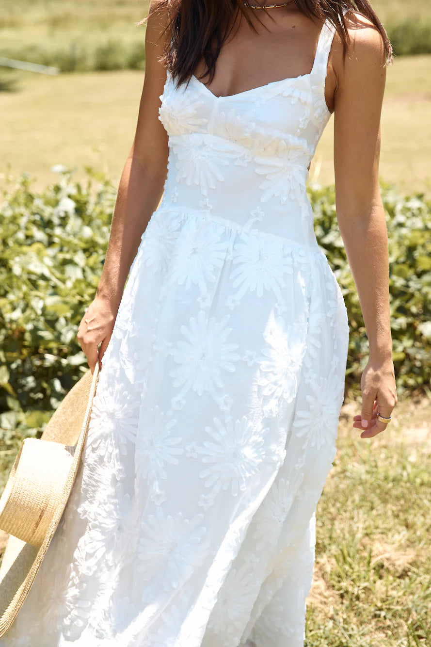 Porcelain Princess Maxi Dress White