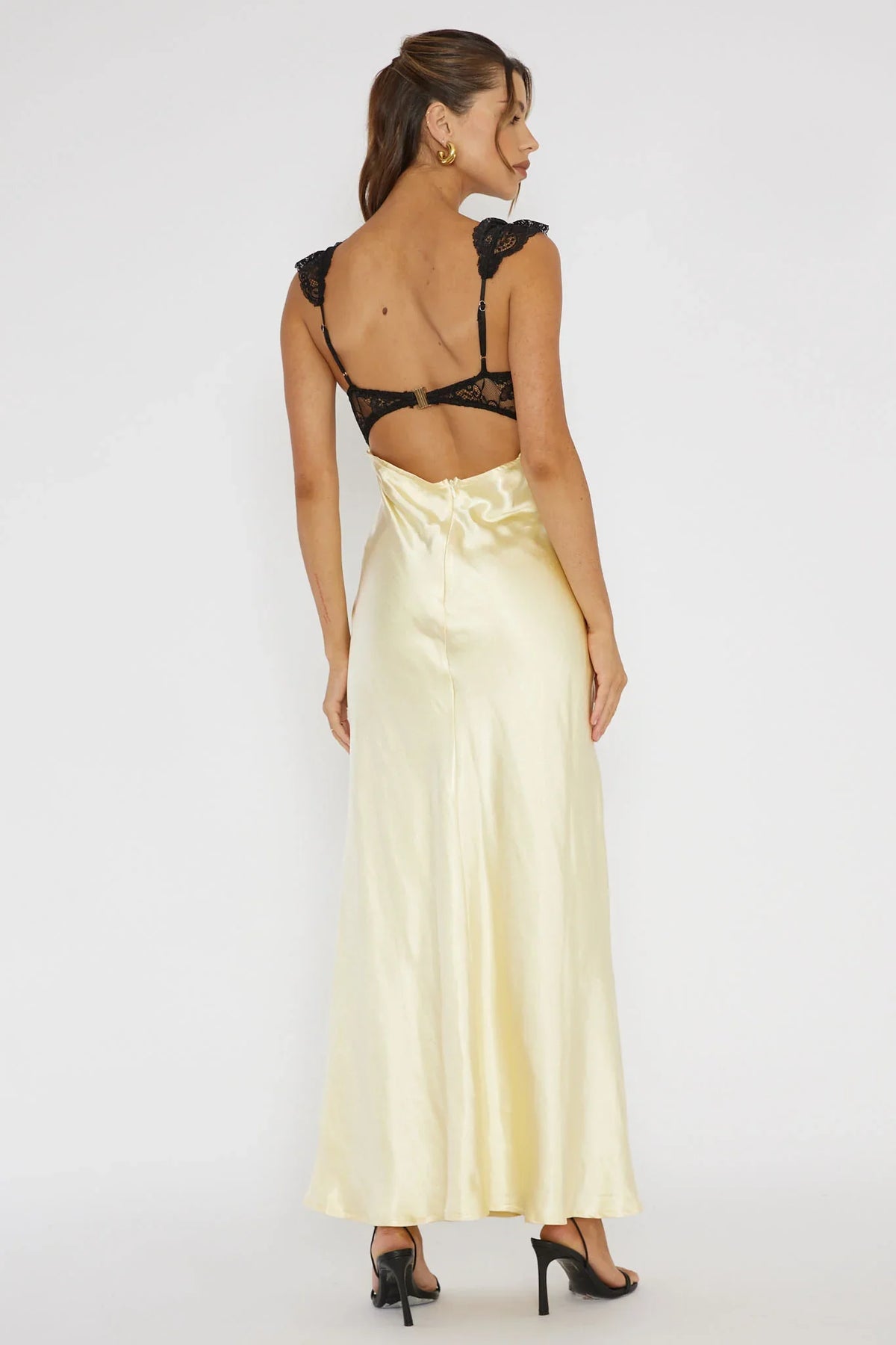 Claribel Lace Bust Maxi Dress Lemon