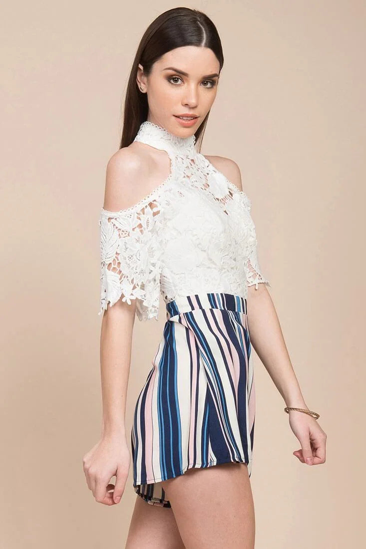 Alia Halter Top Romper White