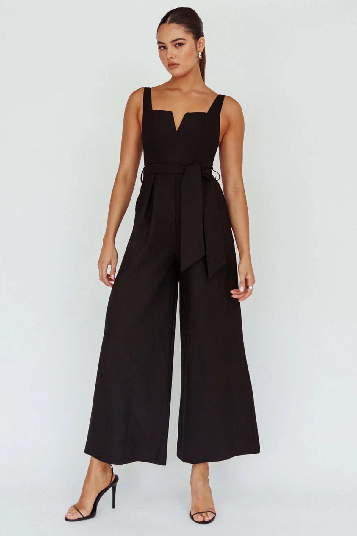 Colleen Waist Tie Jumpsuit Black
