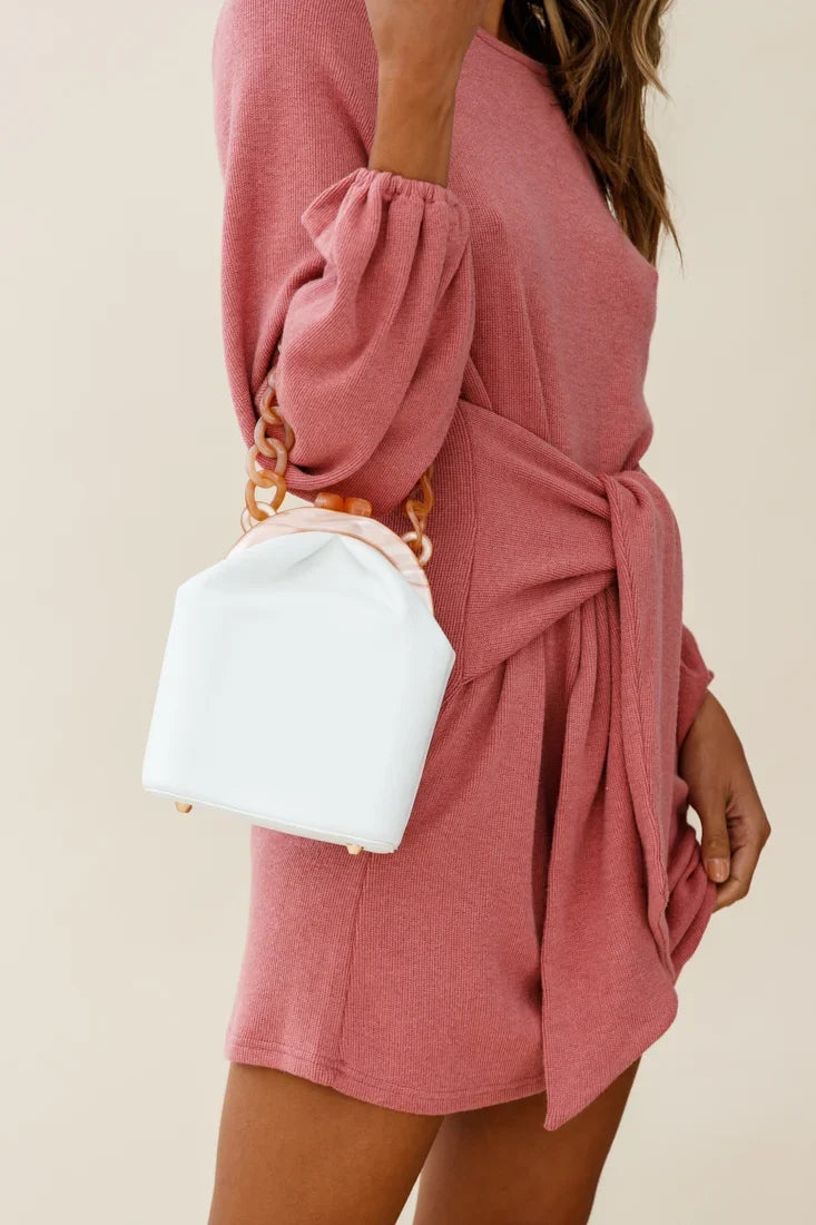 Kerrie Kiss-Lock Box Bag White