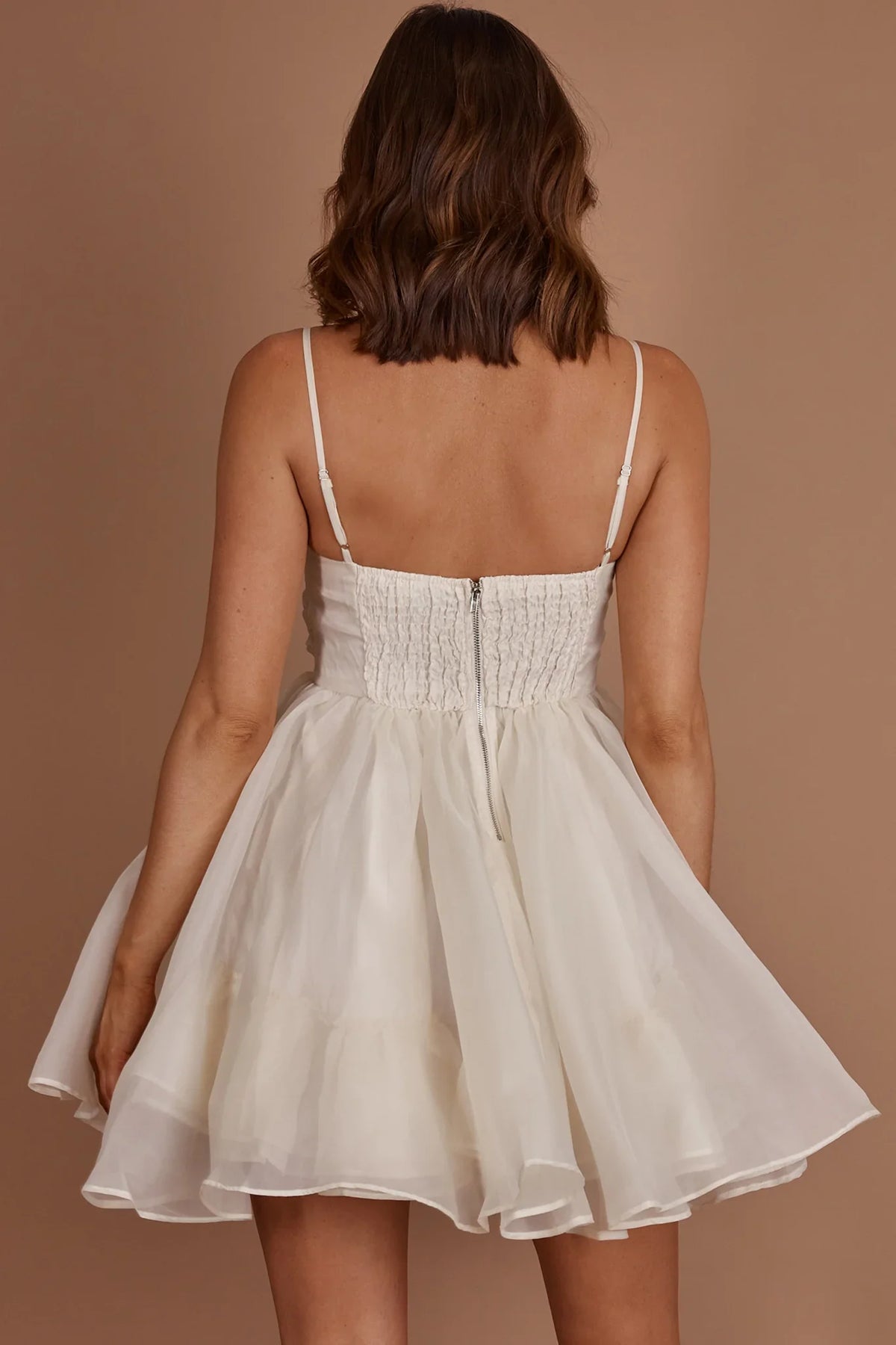 Elyse Pleated Bodice Party Dress Cream