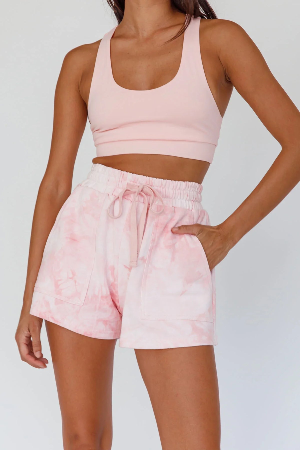 Serene Racerback Crop Top Pink