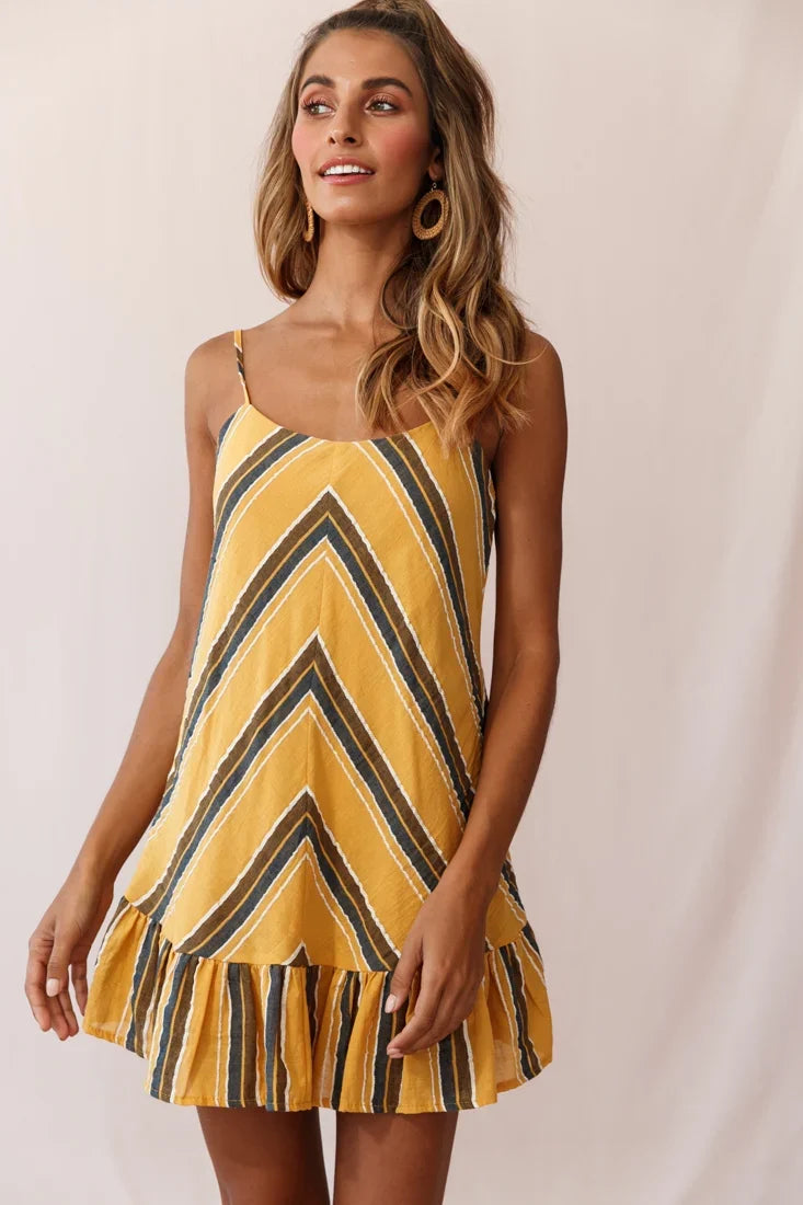 Beni Cami Strap Shift Dress Mustard