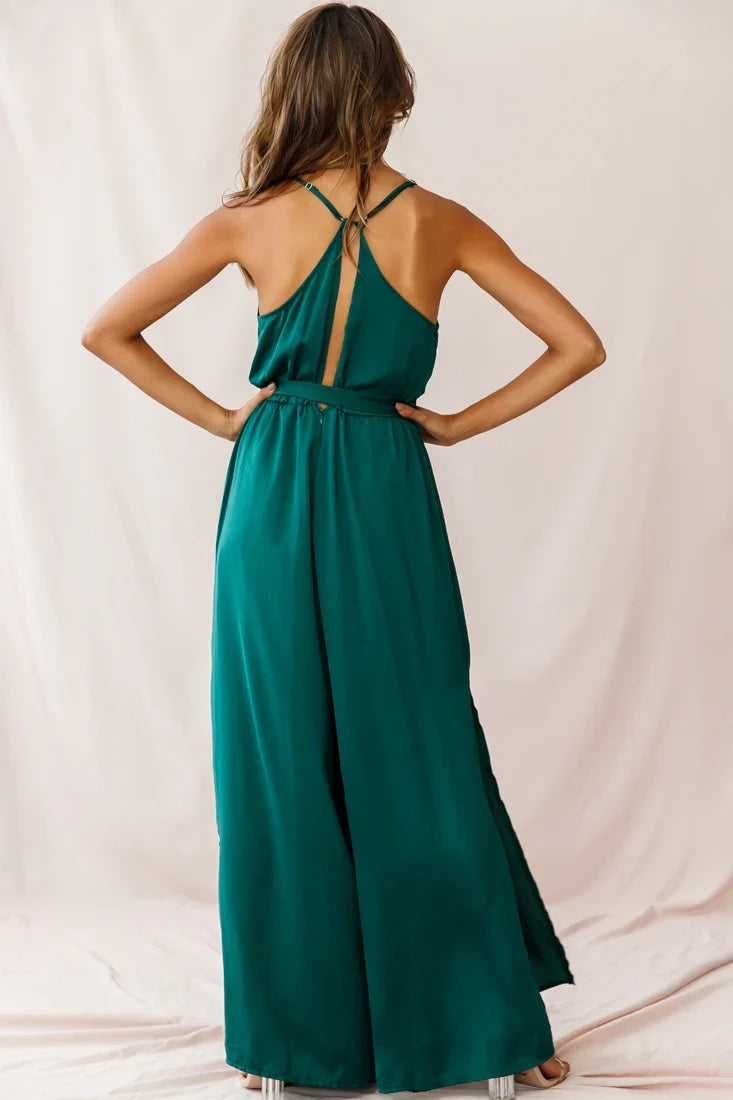 Miso Wide-Leg Cami Jumpsuit Forest Green