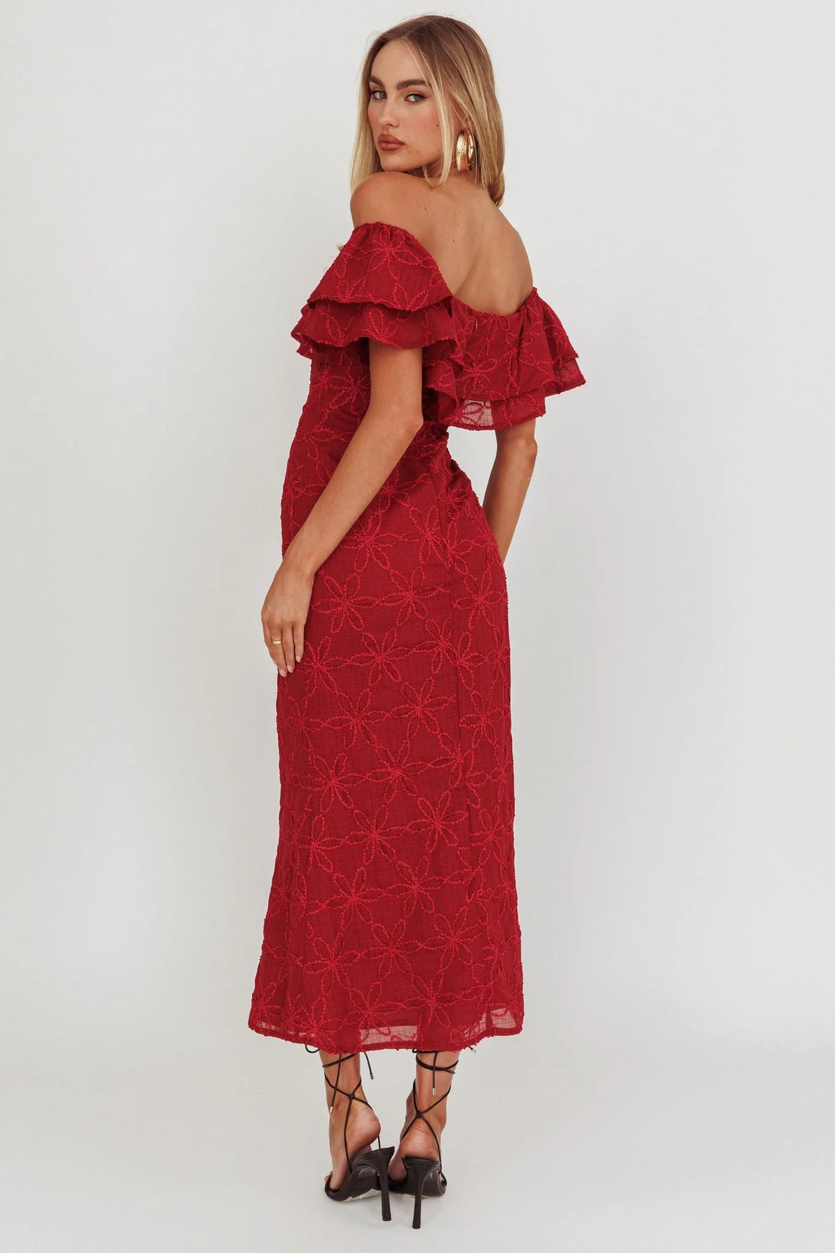 Beauty Within On-Off-Shoulder Maxi Dress Wine