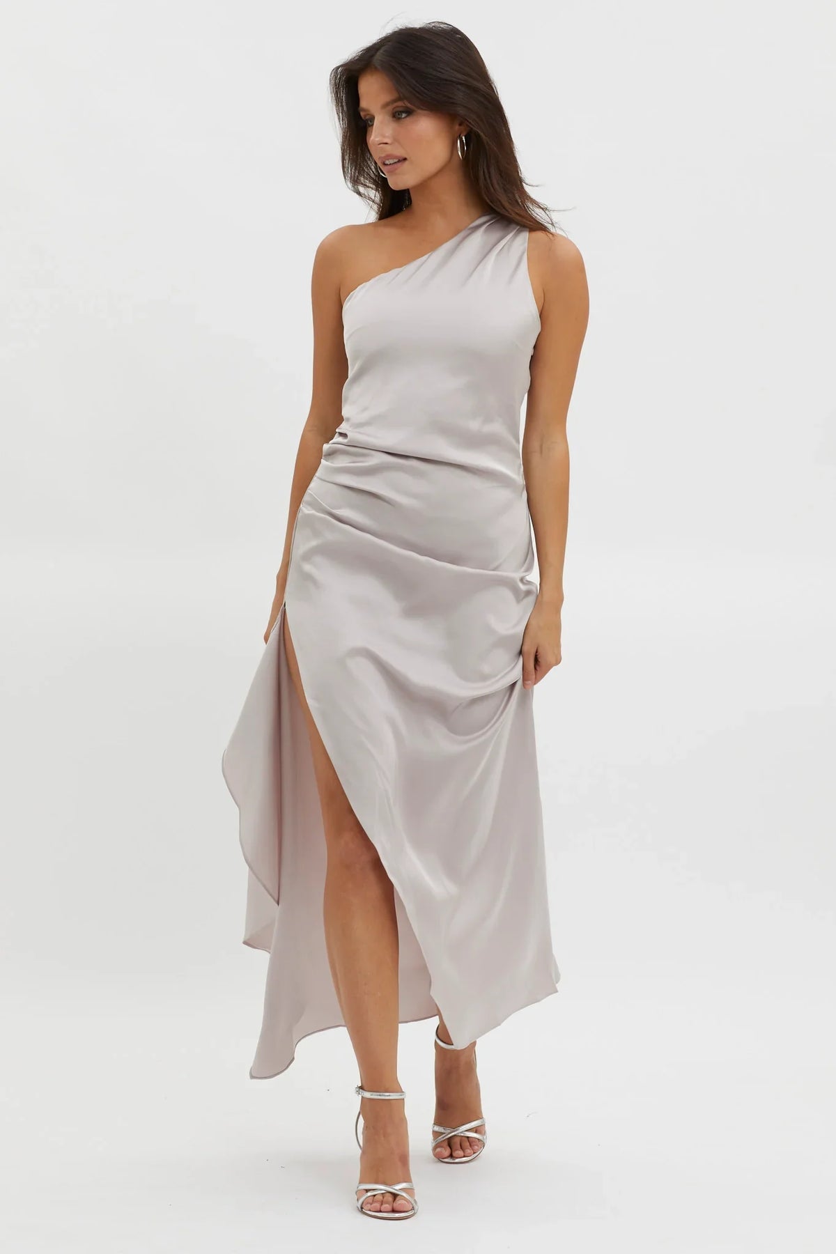 Salut One-Shoulder Midi Dress Prosecco