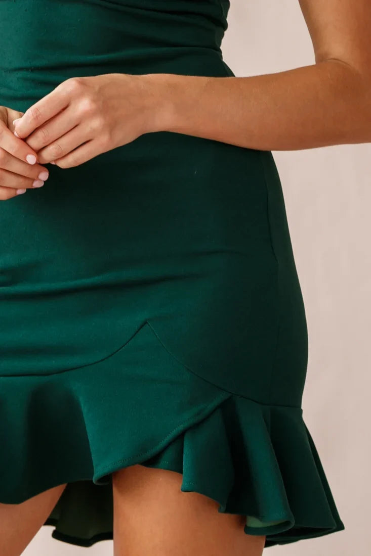 Emoji Bodycon Mini Dress Forest Green