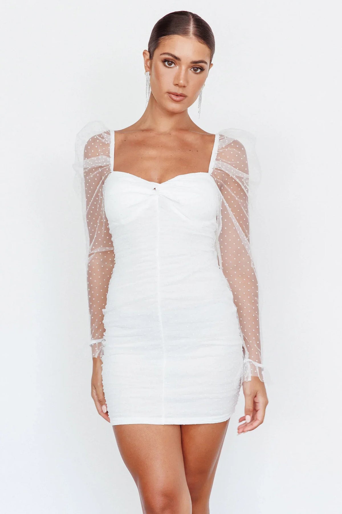 Like Lovers Hail Spot Mini Dress White