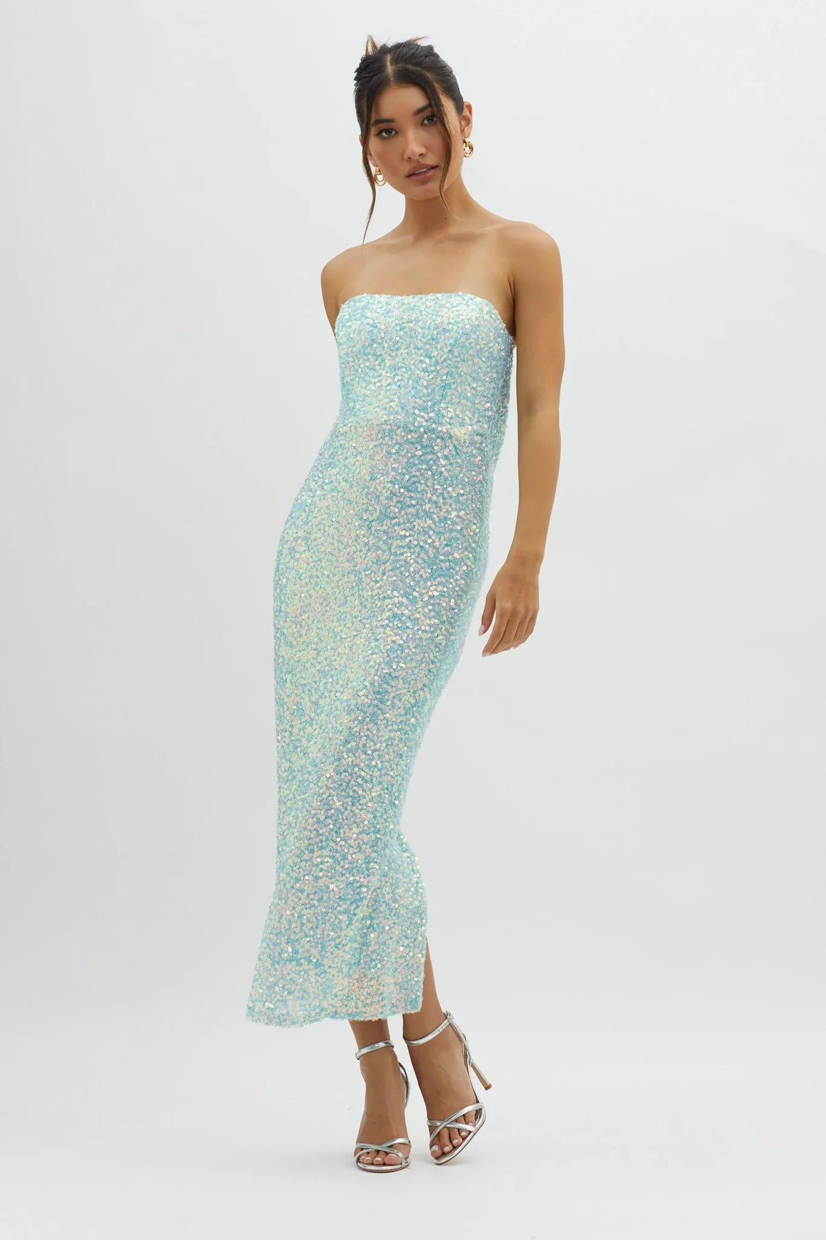 C'est Moi Sequin Laced Back Blue