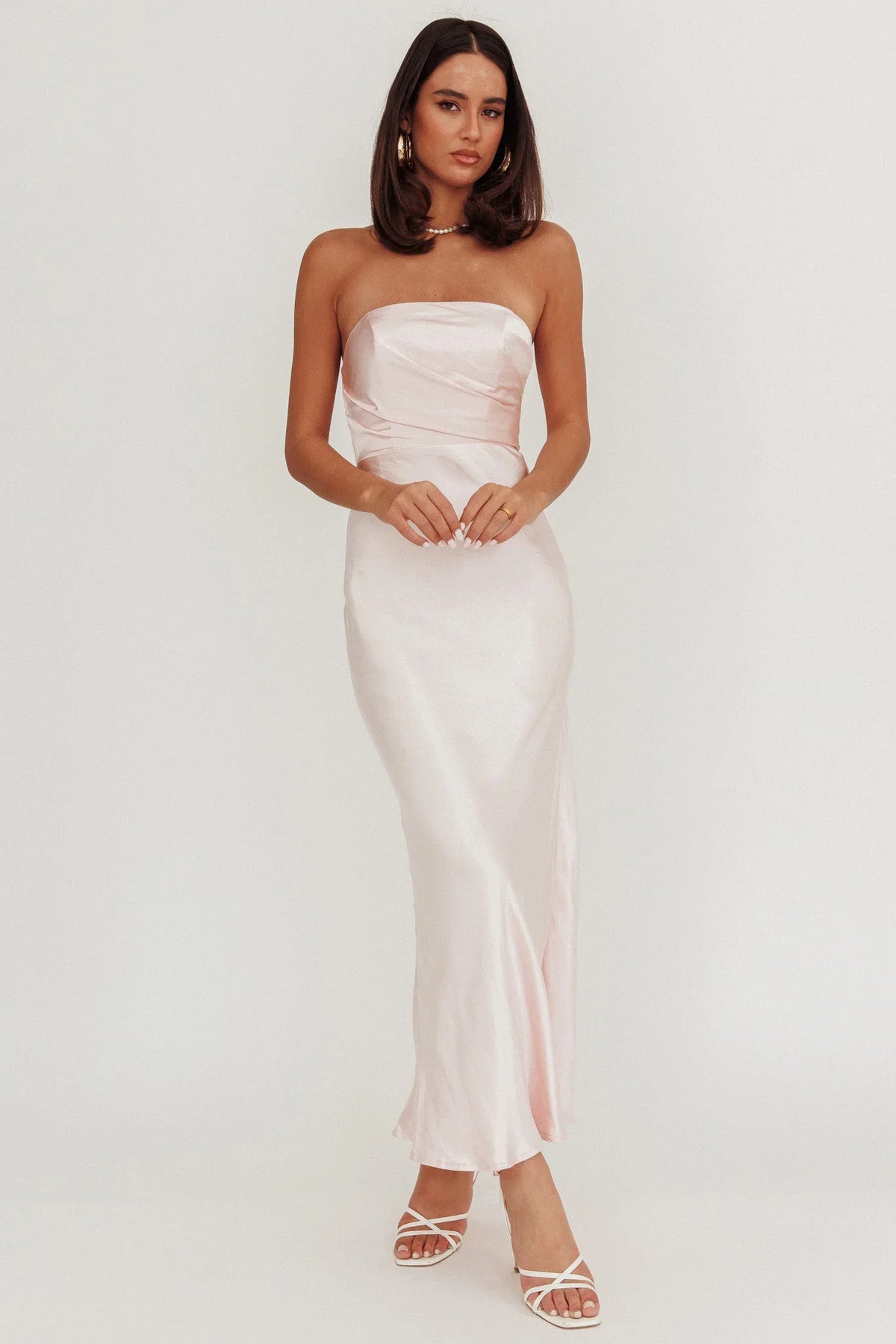 City Of Stars Strapless Maxi Dress Baby Pink
