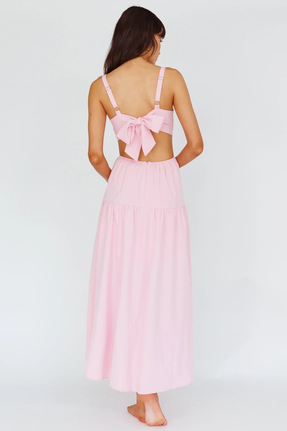 Kassi Gathered Bodice Maxi Dress Blush