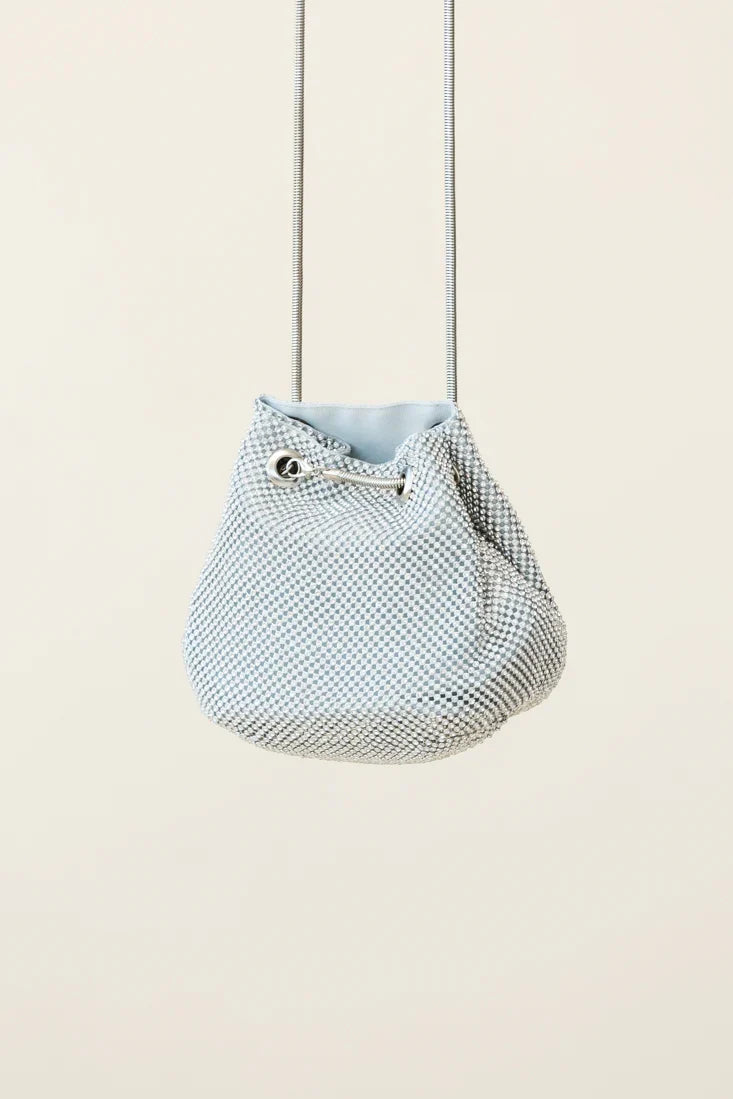 Own The Night Diamante Mesh Bag Silver