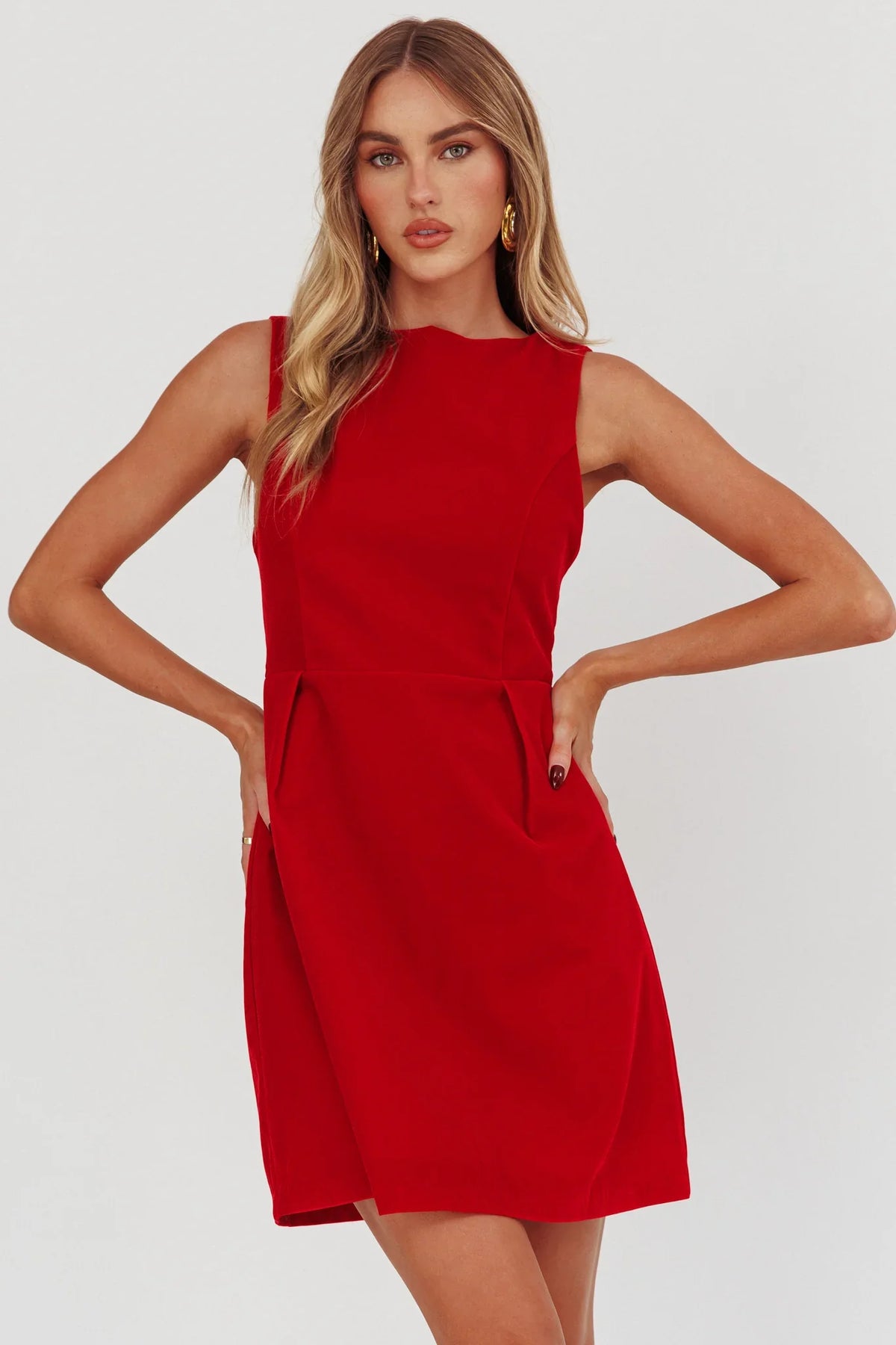 Unrequited Bow Back Mini Dress Red/Pink