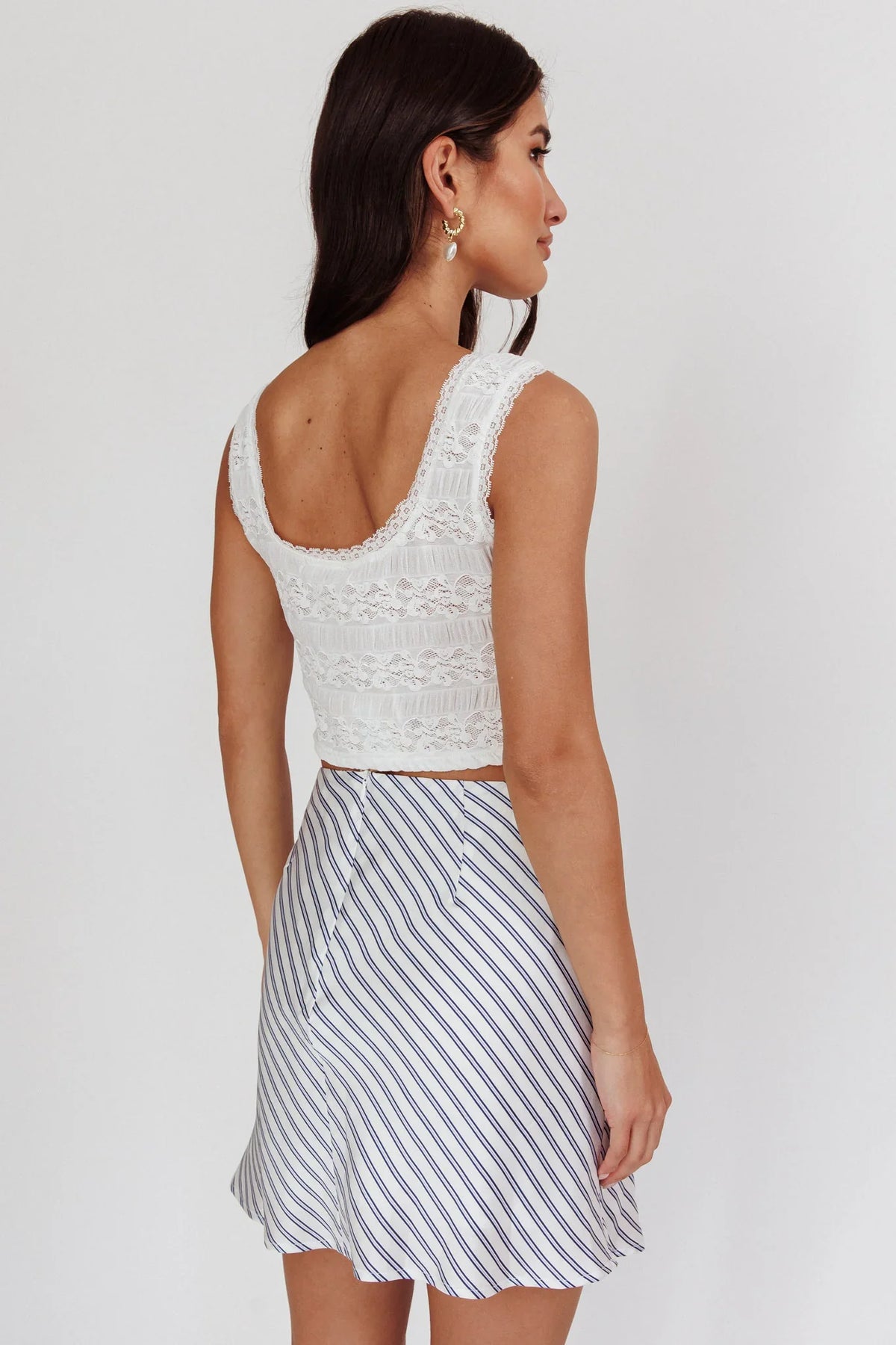 Zora Lace Corset Top White