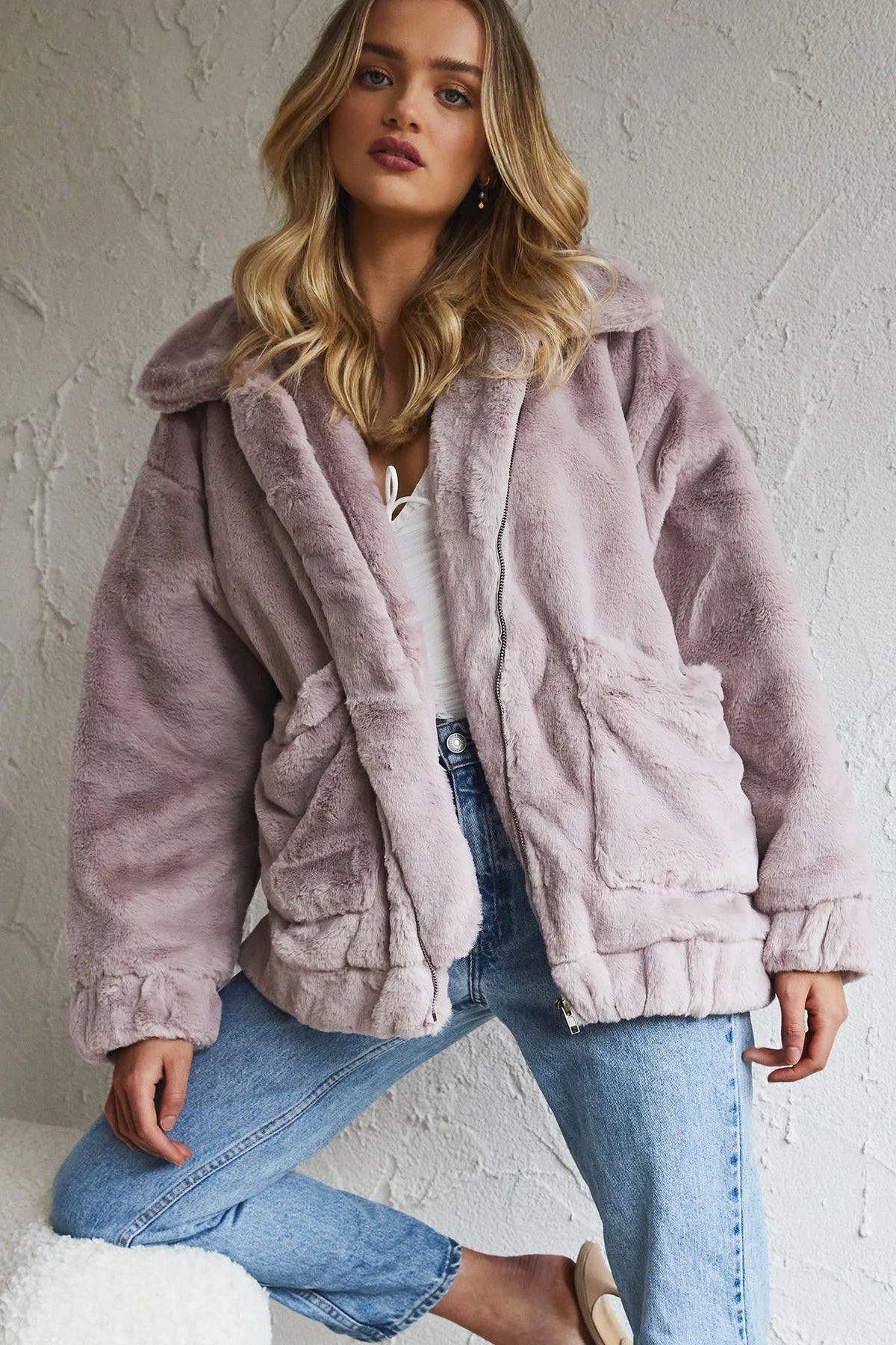 Chamonix Collared Zip Front Jacket Mauve