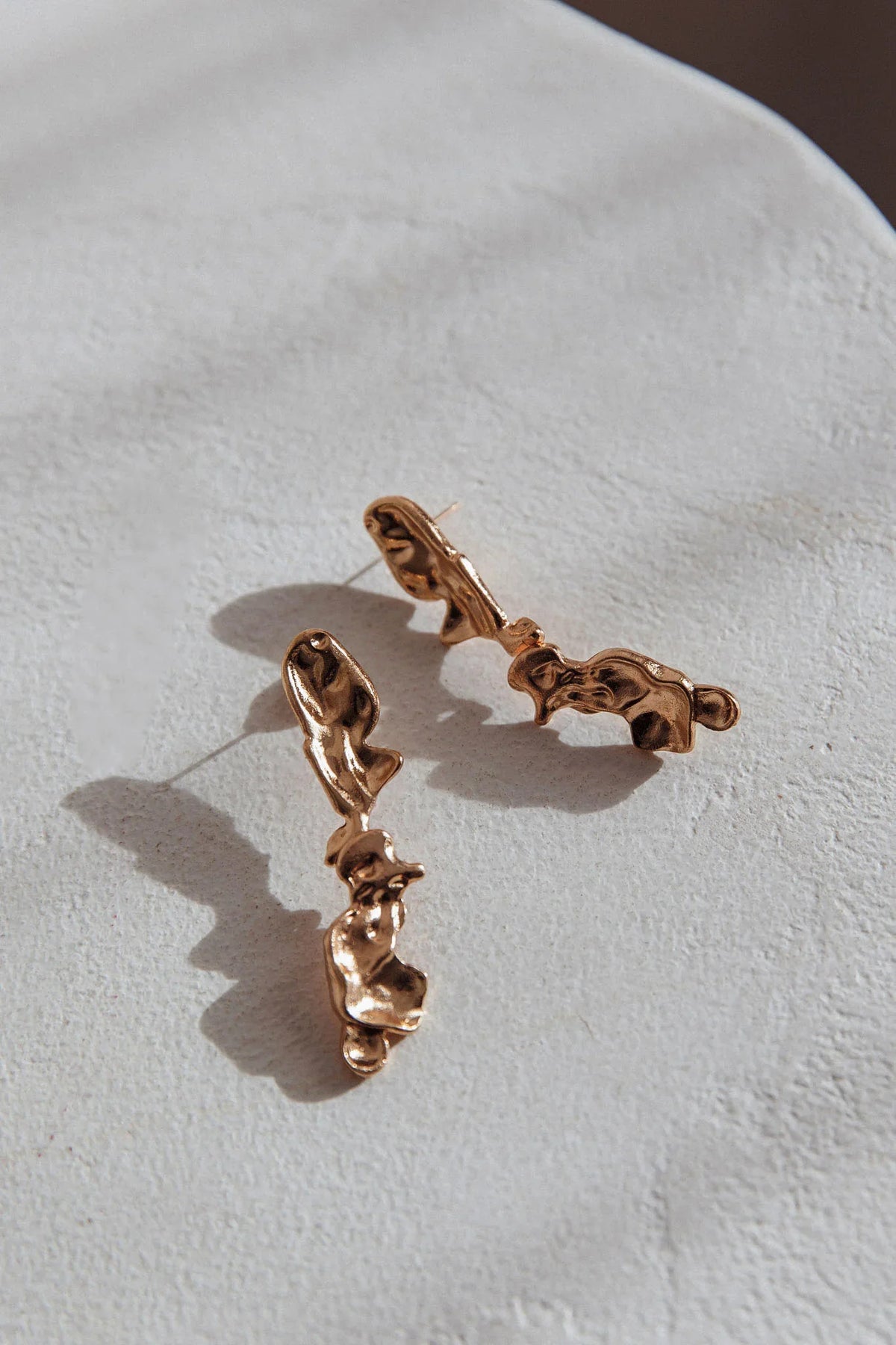 Bella Drop Stud Earrings Gold