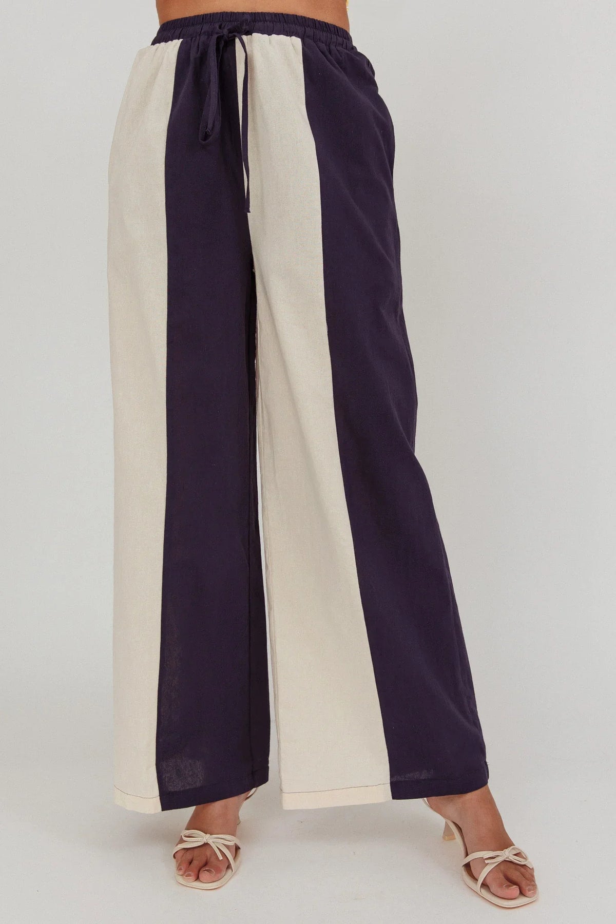Dream Girl Contrast Wide Leg Pant Midnight