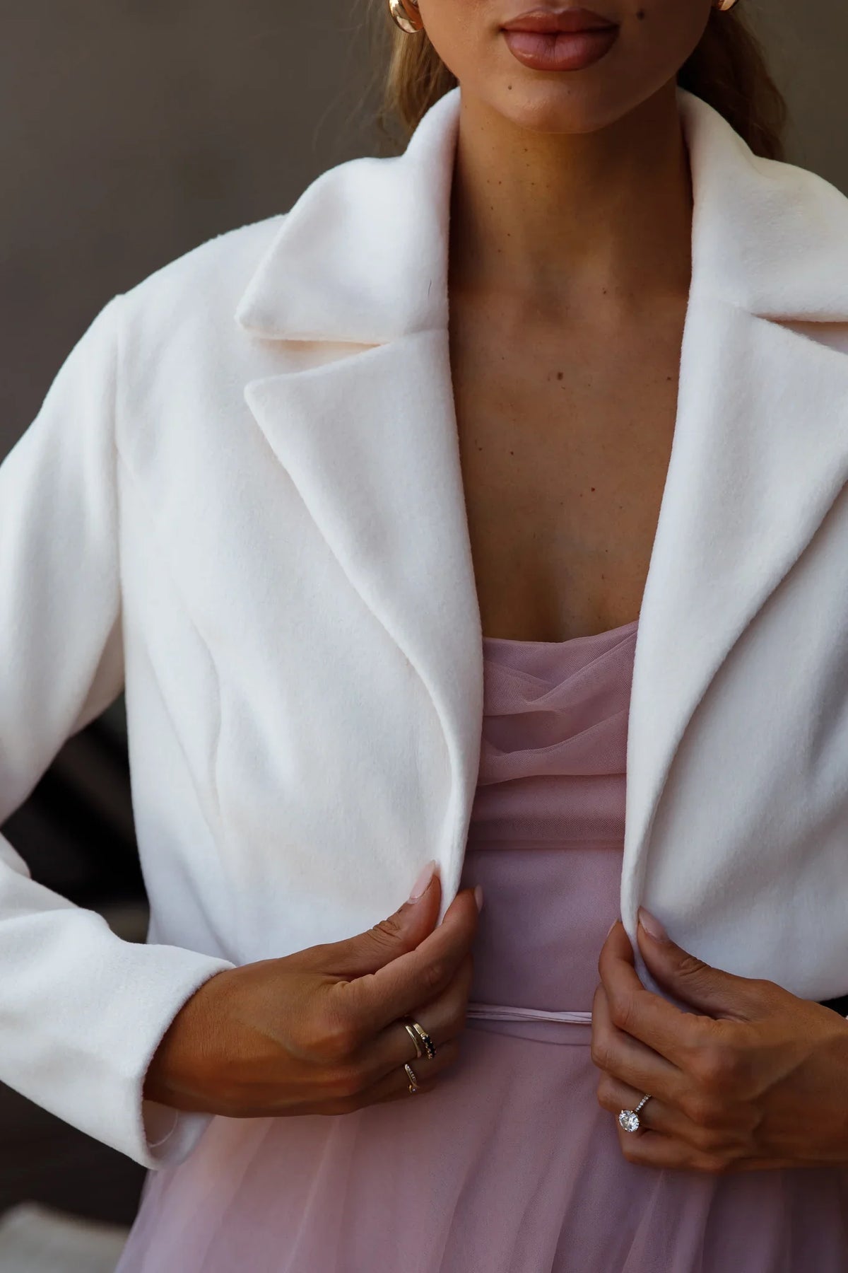 Tres Jolie Crop Jacket White