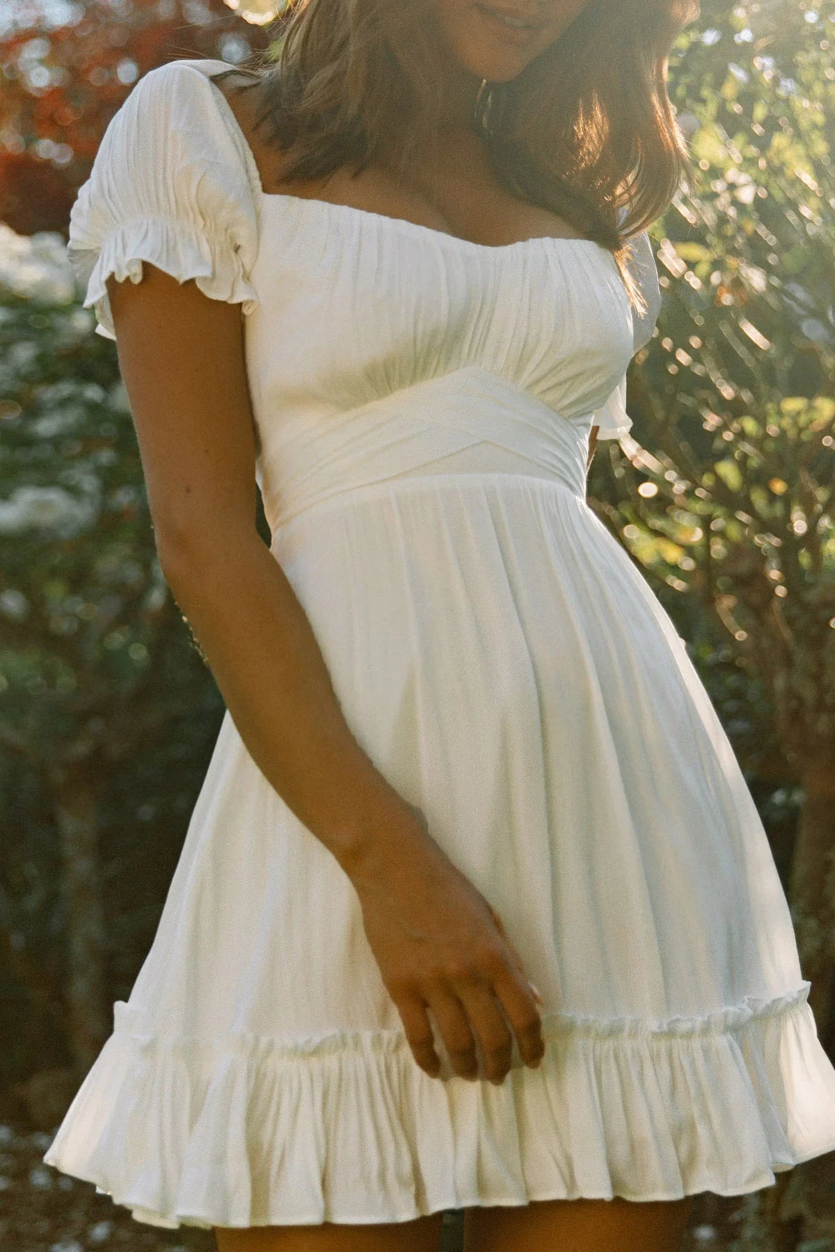 Linka Off-Shoulder Tie Back Dress White