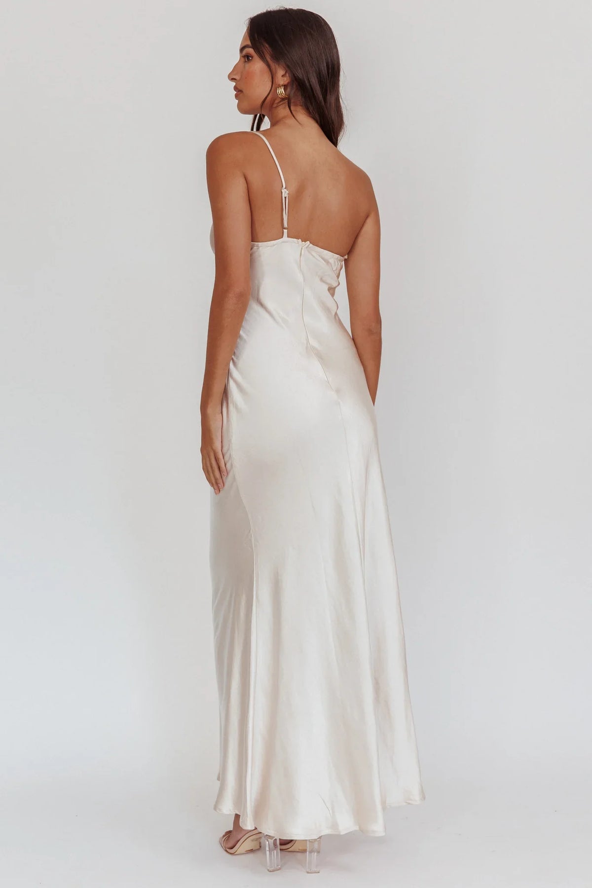 Twilight Tango One-Shoulder Maxi Dress Champagne