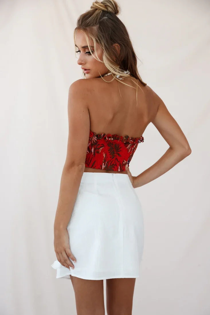 Jamaican Me Crazy Ruffle Bustier Red