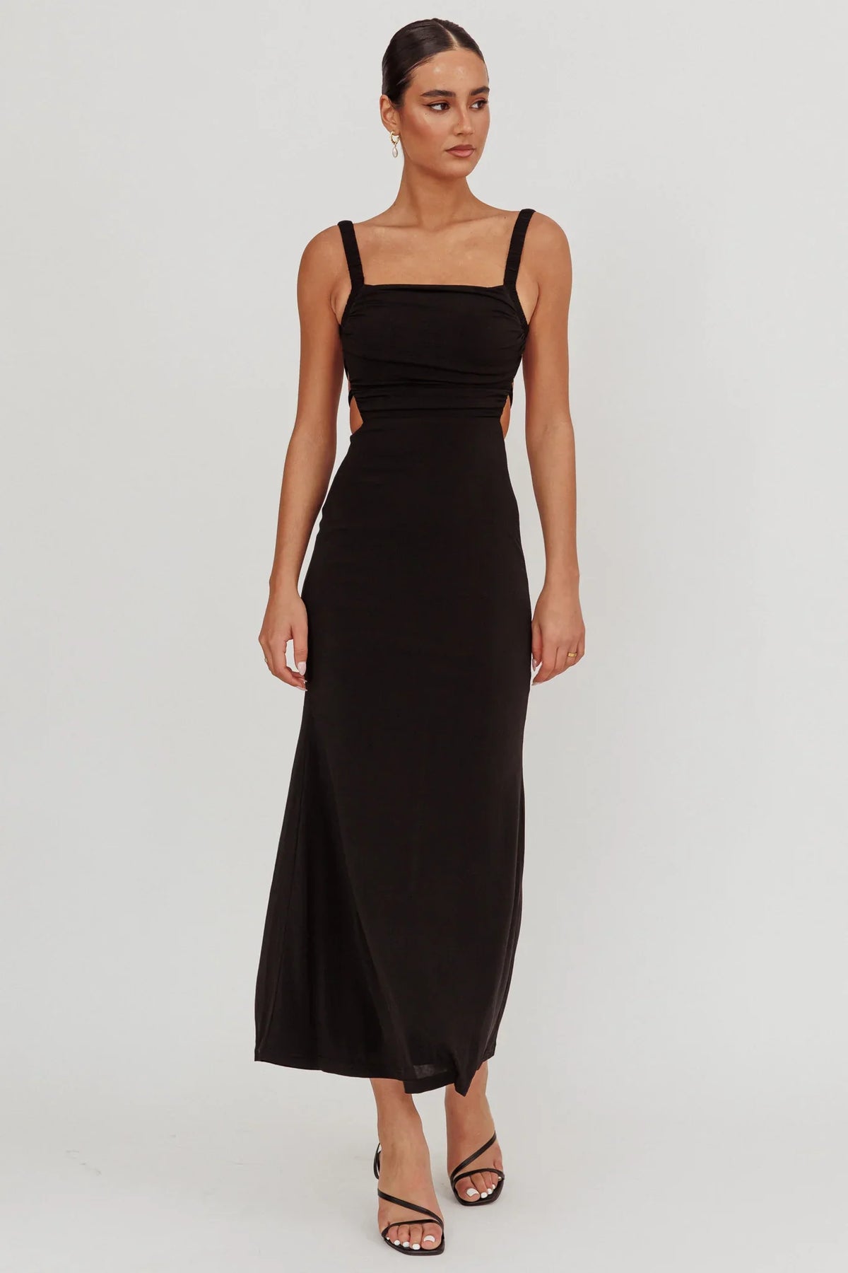 Dream Crush Lace-Up Back Maxi Dress Black