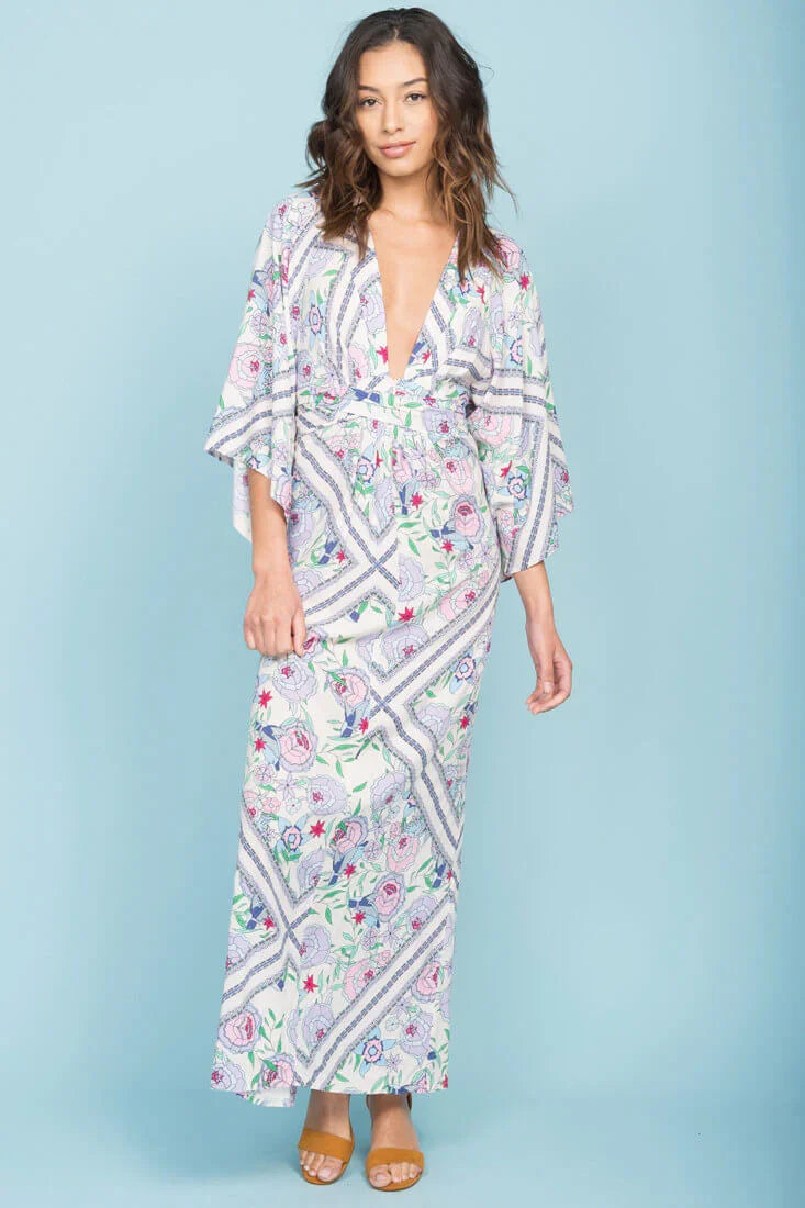 Kira Zip Up Maxi Dress Green