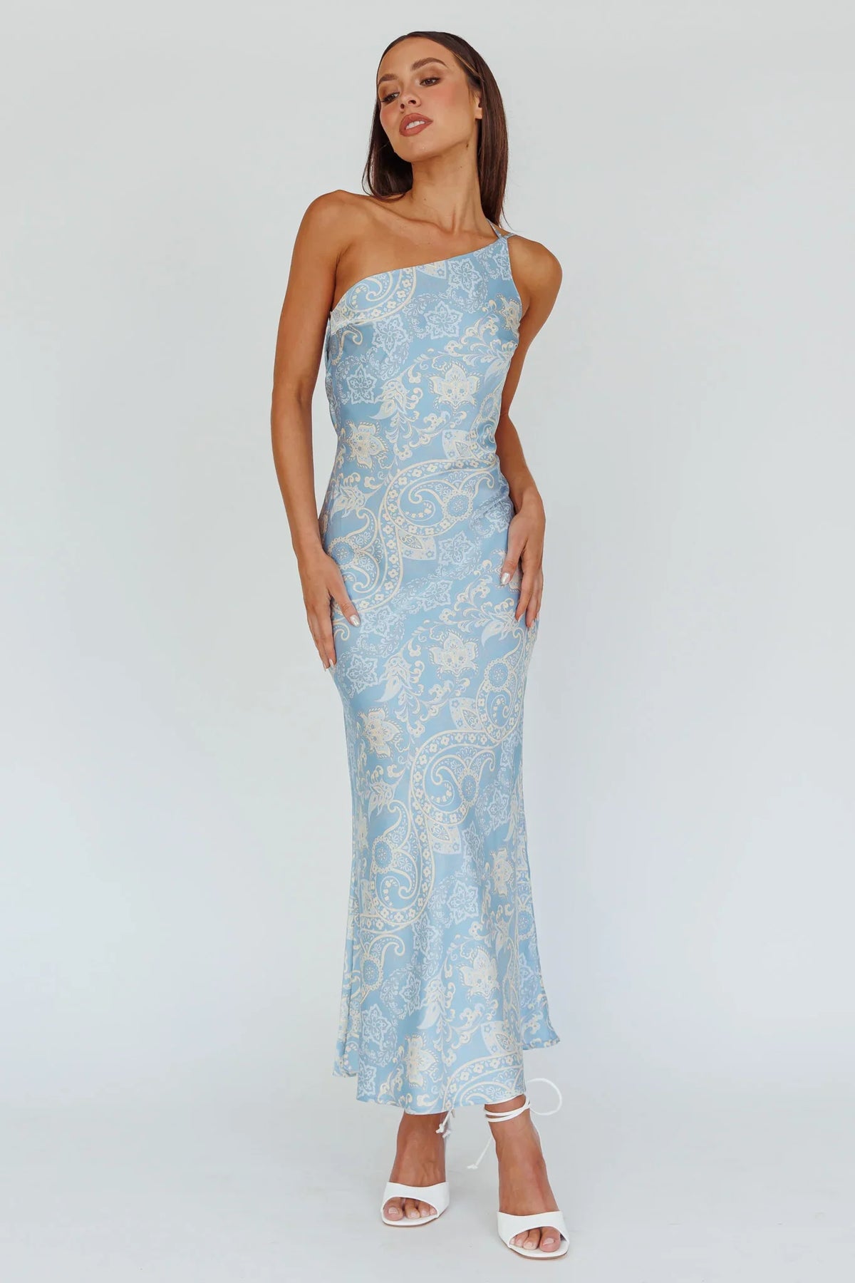 Eloah One-Shoulder Maxi Dress Blue Multi