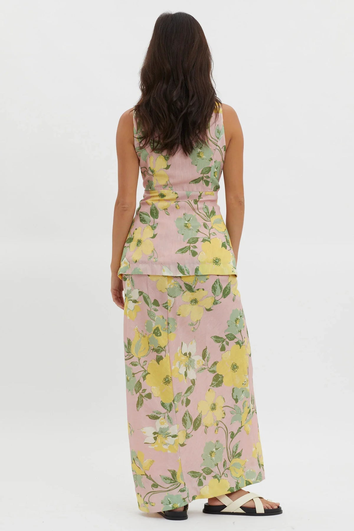 Philomena Midi Skirt Floral Blush