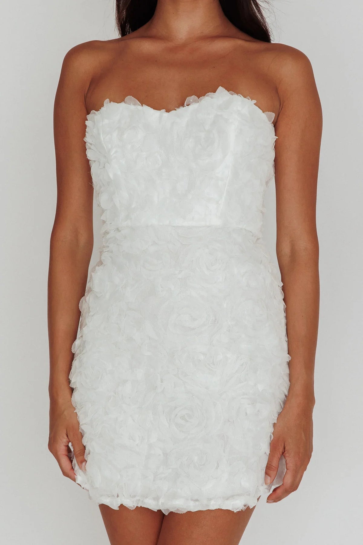 In Paris Embellished Mini Dress White
